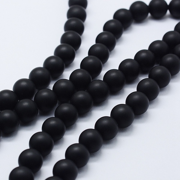 Natürliche Schwarze Achat Perlen Stränge