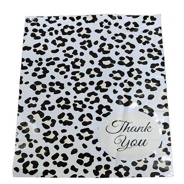 

PandaHall PE Plastic Self-Adhesive Packing Bags, White, Rectangle with Word Thank You, Leopard Print Pattern, 37.5~37.7x25.4~25.5x0.01cm...