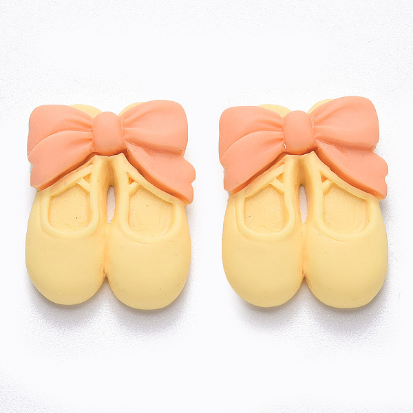 

PandaHall Opaque Resin Cabochons, Shoes with Bowknot, Champagne Yellow, 28x22x8mm Resin Shoes Yellow