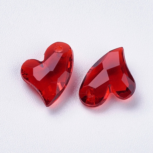 

PandaHall Transparent Acrylic Charms, Faceted, Heart, Dark Red, 11x9x4mm, Hole: 0.5mm Acrylic Heart Red