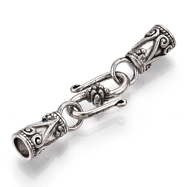 

PandaHall Tibetan Style Alloy Hook and S-Hook Clasps, Cadmium Free & Lead Free, Antique Silver, S-hook: 11x13x3.5mm, Cord End: 13.5x5x5.5mm...