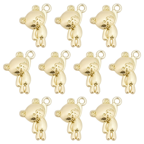 

PandaHall SUNNYCLUE 1 Box 48pcs Bear Charms Bulk Bears Charms Gold Cartoon Charms Rack Plating Alloy Charms Little Bear Dangle Charm for...