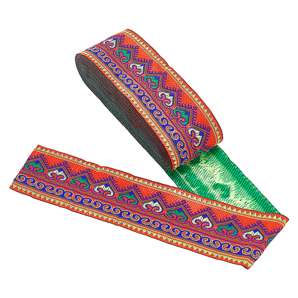 

PandaHall WADORN 7.6 Yards Colorful Jacquard Ribbon Trim, 2 Inch Ethnic Style Embroidery Polyester Ribbon Vintage Woven Ribbon Fabric Bias...
