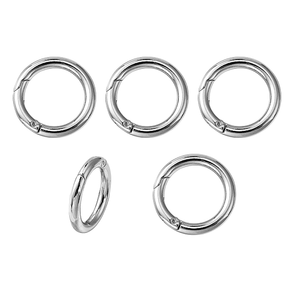 

PandaHall Zinc Alloy Spring Gate Rings, O Rings, Platinum, 35x5mm, Inner Diameter: 25mm Alloy