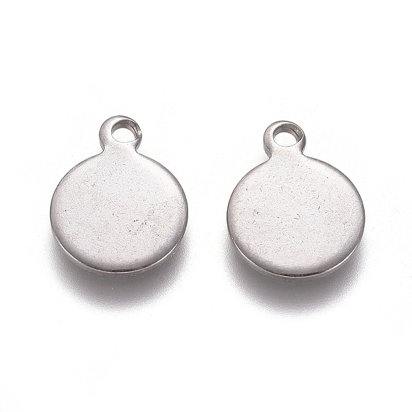 

PandaHall 304 Stainless Steel Charms, Stamping Blank Tag, Flat Round, Stainless Steel Color, 10.5x8x0.9mm, Hole: 1.2mm 304 Stainless Steel...