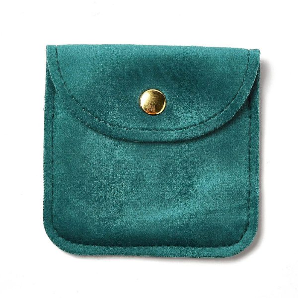 

PandaHall Velvet Jewelry Storage Pouches, Square Jewelry Bags with Golden Tone Snap Fastener, for Earring, Rings Storage, Teal, 8x8x0.75cm..., Cyan