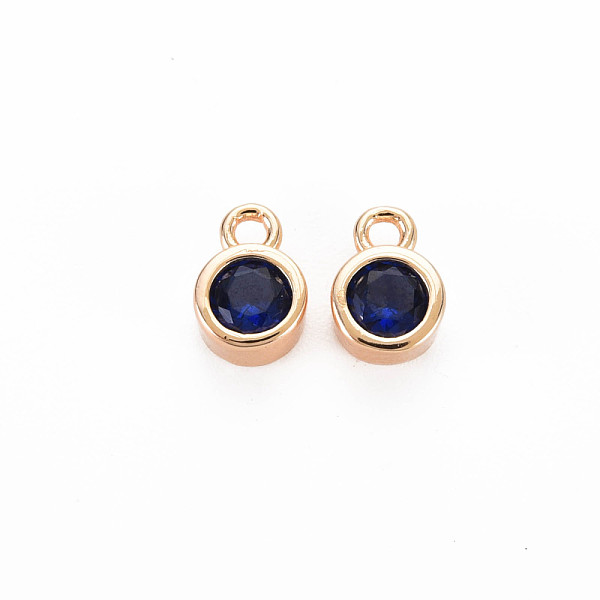 

PandaHall Brass Charms, with Rhinestone, Nickel Free, Real 18K Gold Plated, Flat Round, Capri Blue, 8x5x3mm, Hole: 1.4mm Brass+Rhinestone..., Cyan