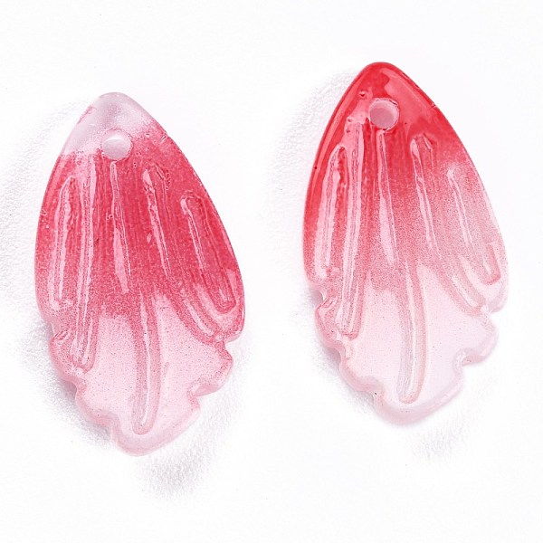 

PandaHall Transparent Glass Pendants, with Gold Foil, Petaline, FireBrick, 18x10x3mm, Hole: 1.2mm Glass Petaline Red