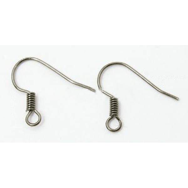 

PandaHall Brass Earring Hooks, with Horizontal Loop, Platinum, 15~17.5mm, Hole: 1.5mm Brass