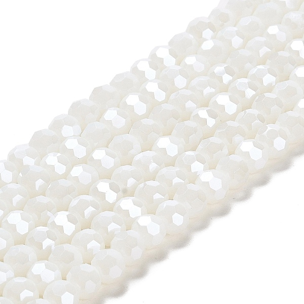 

PandaHall Electroplate Opaque Glass Beads Strands, Faceted(32 Facets), Pearl Luster Plated, Round, WhiteSmoke, 6mm, Hole: 1mm, about..., White