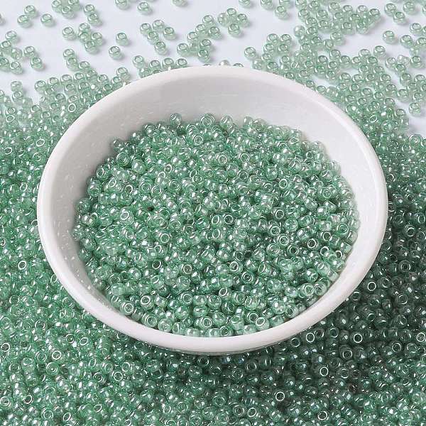 

PandaHall MIYUKI Round Rocailles Beads, Japanese Seed Beads, 8/0, (RR3511) Transparent Olive Luster, 3mm, Hole: 1mm, about 422~455pcs/10g..., Green