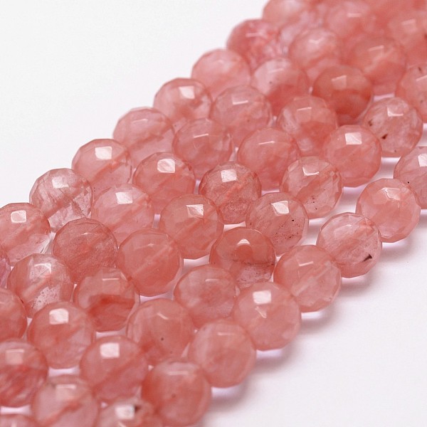 

PandaHall Cherry Quartz Glass Beads Strands, Faceted, Round, 8mm, Hole: 1mm, about 44pcs/strand, 14.9 inch~15.1 inch Cherry Quartz Glass..., Red