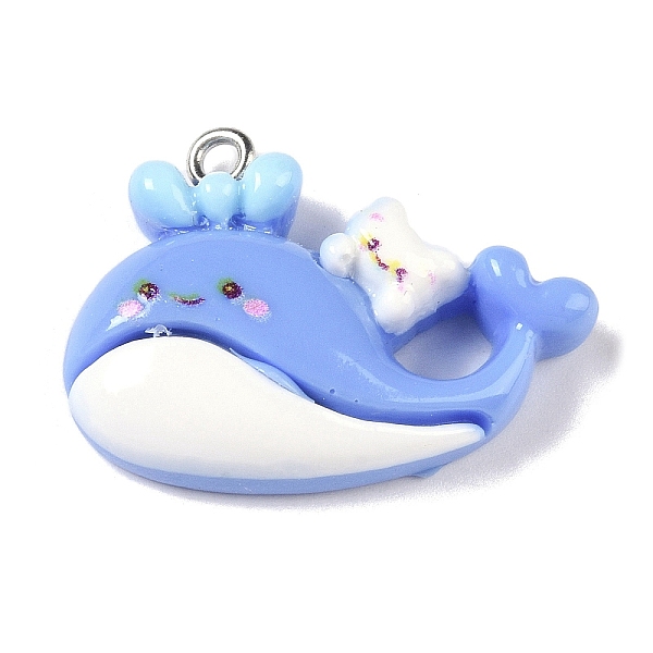 

PandaHall Ocean Theme Opaque Resin Pendants, Sea Animals Charms with Platinum Plated Iron Loops, Whale, 21x29x7.5mm, Hole: 2mm Iron+Resin...
