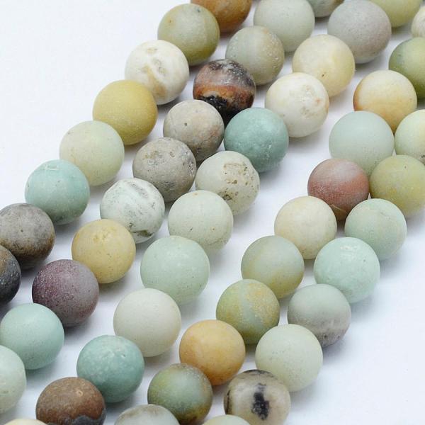 

PandaHall Natural Flower Amazonite Beads Strands, Frosted, Round, 8mm, Hole: 1mm, about 48pcs/strand, 15.3 inch(39cm) Flower Amazonite Round..., Green