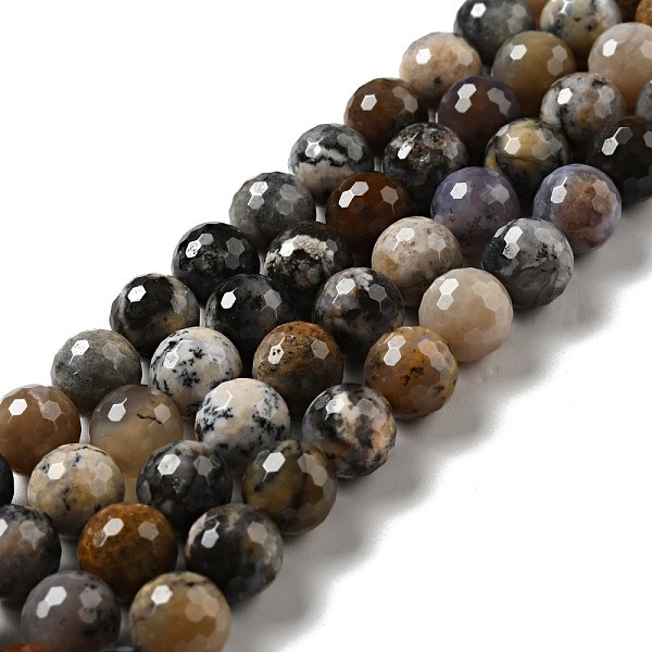 

PandaHall Natural Dendritic Jasper Beads Strands, Faceted(128 Facets), Round, 10mm, Hole: 1mm, about 36~38pcs/strand, 14.17~14.96 inch...