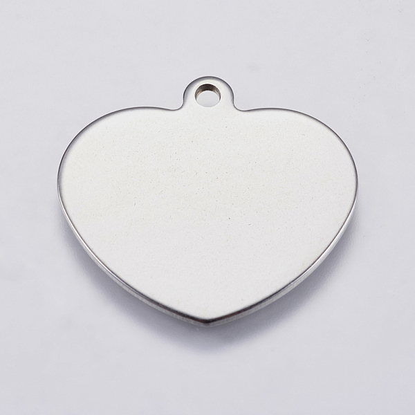 

PandaHall 201 Stainless Steel Stamping Blank Tag Pendants, Heart, Stainless Steel Color, 23x25x1mm, Hole: 2mm 201 Stainless Steel Heart