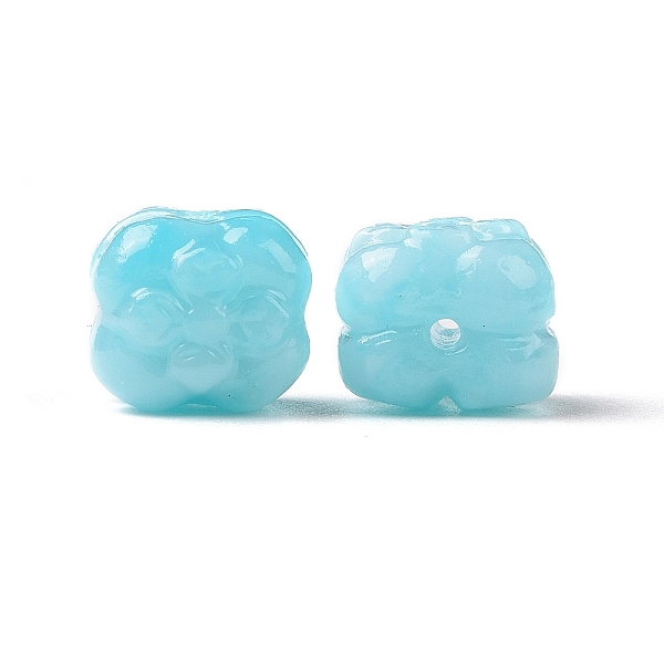 

PandaHall Opaque Epoxy Resin Beads, Clover, Deep Sky Blue, 10x9x8mm, Hole: 1.2mm Resin Flower