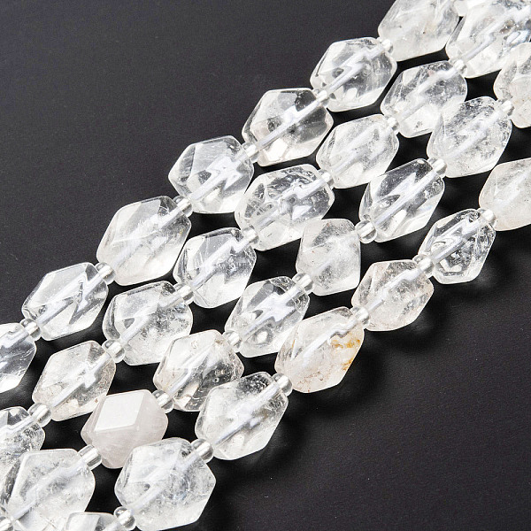 

PandaHall Natural Quartz Crystal Beads Strands, Rock Crystal Beads, with Seed Beads, Faceted, Polygon, 11~16x9~12.5x8.5~11mm, Hole: 1.6mm...