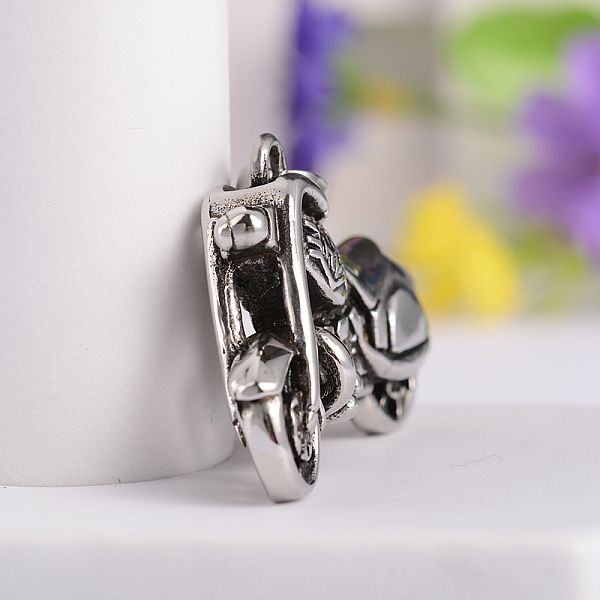 

PandaHall Retro 316 Surgical Stainless Steel Motorbike Pendants, Antique Silver, 27x42.5x10mm, Hole: 5.5x8mm 316 Surgical Stainless Steel...