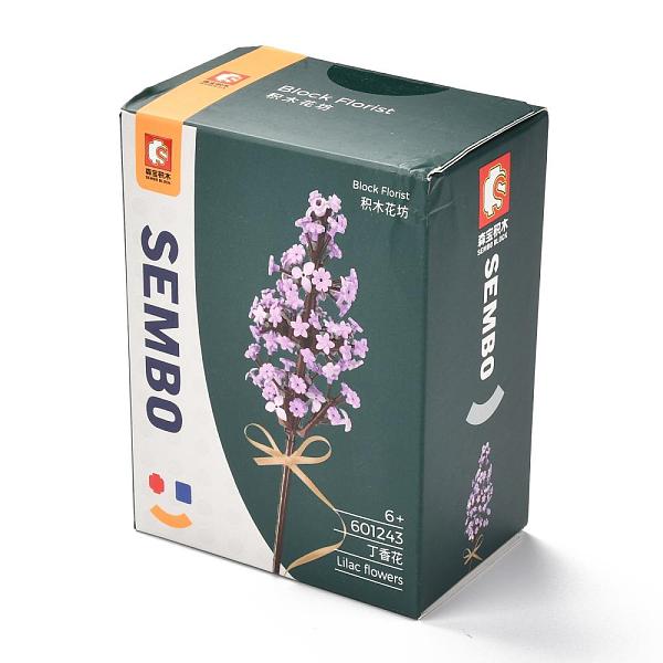 

PandaHall Lilac Potted Flowers Building Blocks, with Riband, DIY Artificial Bouquet Building Bricks Toy for Kids, Violet, 120x90x58mm..., Purple