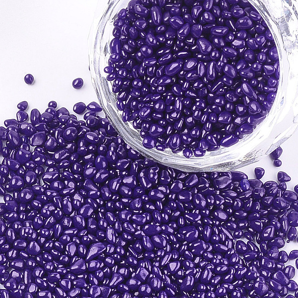 PandaHall Baking Painted Glass Beads, For Nail Art Decoration Accessories, No Hole/Undrilled, Chips, Indigo, 1.5~5x1.5~2x1.5~2mm, about...