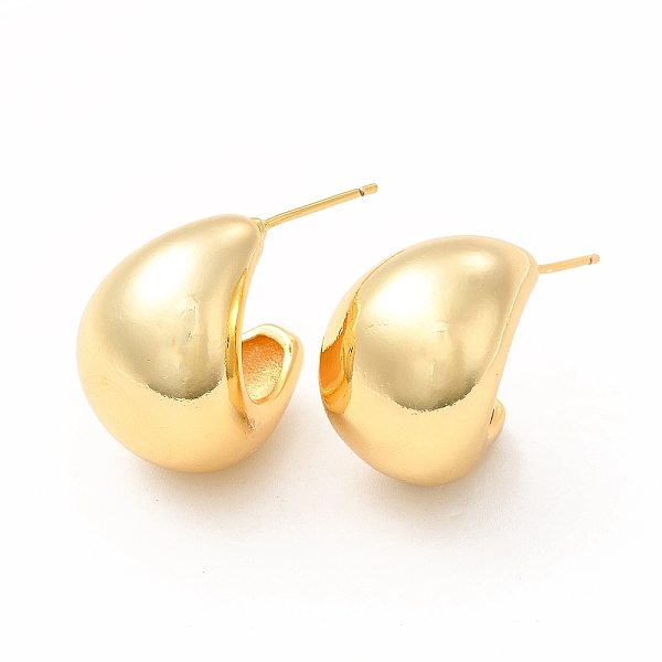 

PandaHall Rack Plating Brass Curved Dome Stud Earrings for Women, Cadmium Free & Lead Free, Real 18K Gold Plated, 17x15x19mm, Pin: 0.7x1.5mm...