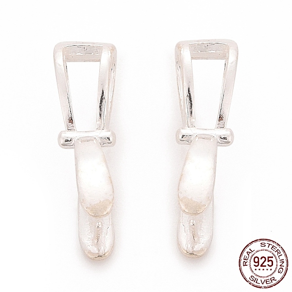 

PandaHall 925 Sterling Silver Ice Pick Pinch Bails, Silver, 17x10x5mm, Hole: 5.5x2.5mm, Pin: 0.6mm Sterling Silver