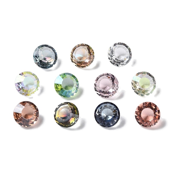 

PandaHall Transparent Glass Rhinestone Cabochons, Faceted, Pointed Back, Diamond, Mixed Color, 10x7mm Glass Rhinestone Diamond Multicolor