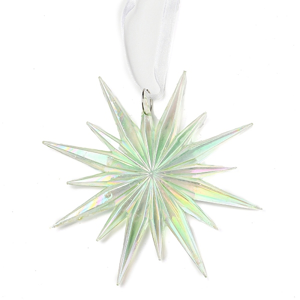 

PandaHall Christmas Transparent Plastic Pendant Decoration, for Christma Tree Hanging Decoration, with Iron Ring and Net Gauze Cord, Pale...