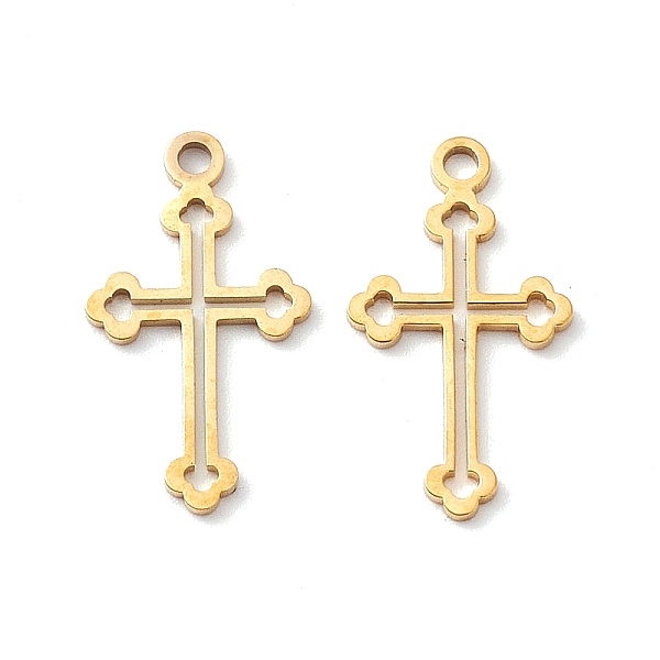 

PandaHall Vacuum Plating 304 Stainless Steel Pendants, Cross, Golden, 20.5x11x1mm, Hole: 1.6mm 304 Stainless Steel Cross
