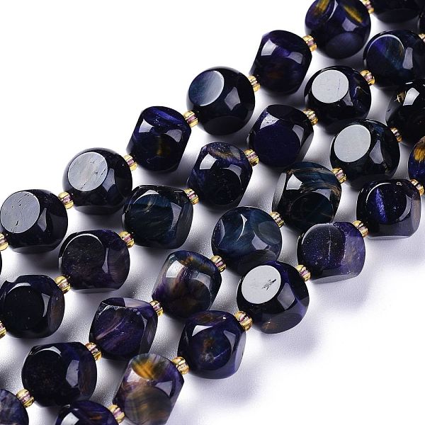 

PandaHall Natural Tiger Eye Beads Strands, Dyed & Heated, with Seed Beads, Six Sided Celestial Dice, Midnight Blue, 11.5~12.5x11.5~12.5mm...