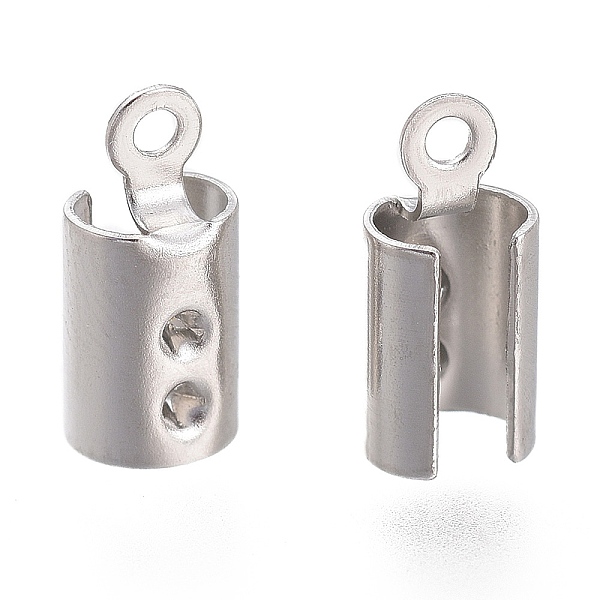 

PandaHall 304 Stainless Steel Folding Crimp Ends, Fold Over Crimp Cord Ends, Stainless Steel Color, 9.5x4.5mm, Hole: 1mm 304 Stainless Steel