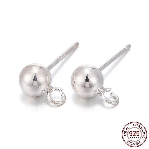 

PandaHall 925 Sterling Silver Stud Earring Findings, with 925 Stamp, Silver, 16mm, Hole: 2mm, Pin: 0.7mm Sterling Silver Silver