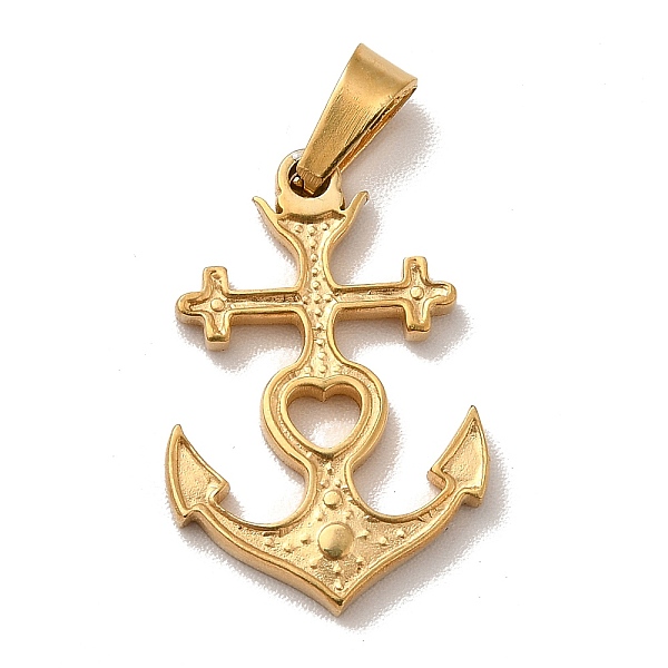 

PandaHall Vacuum Plating 201 Stainless Steel Pendants, Anchor, Golden, 20x14x2mm, Hole: 5x2.5mm 201 Stainless Steel Anchor & Helm