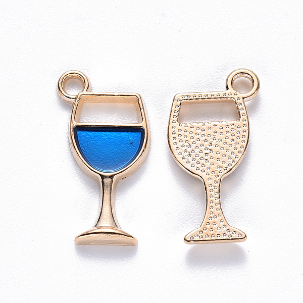 

PandaHall Alloy Enamel Pendants, Goblet, Light Gold, Royal Blue, 19x10x2mm, Hole: 1.8mm Alloy+Enamel Tableware Blue