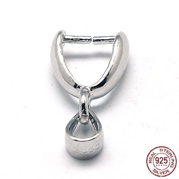 

PandaHall Rhodium Plated 925 Sterling Silver Ice Pick & Pinch Bails, Platinum, 12x3.5mm, Hole: 3x3.5mm, Pin: 0.6mm Sterling Silver