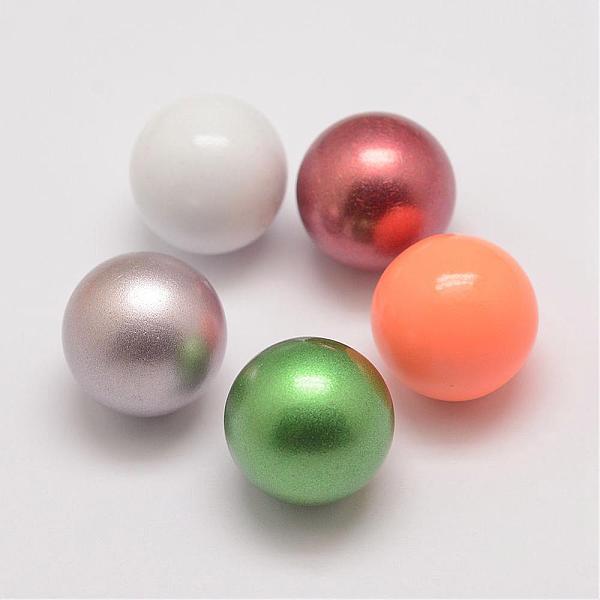 

PandaHall Brass Chime Ball Beads Fit Cage Pendants, No Hole, Mixed Color, 16mm Brass Round Multicolor