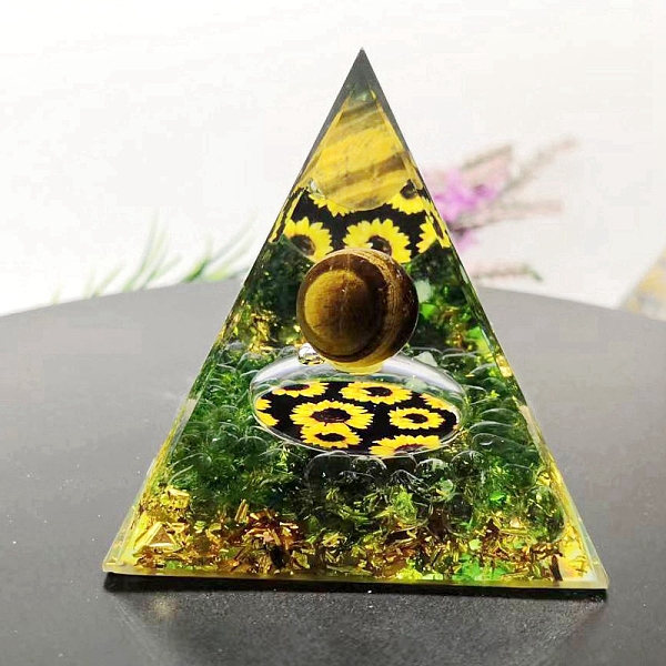 Resin Orgonite Pyramids  With  Ball