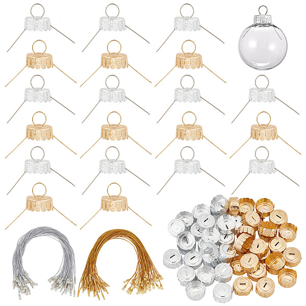 

PandaHall ARRICRAFT 100 Set 2 Color Aluminum End Caps, Decorative Hanging Ornaments, with Iron Pins and 100Pcs Polyester Cable Ties, for..., Multicolor