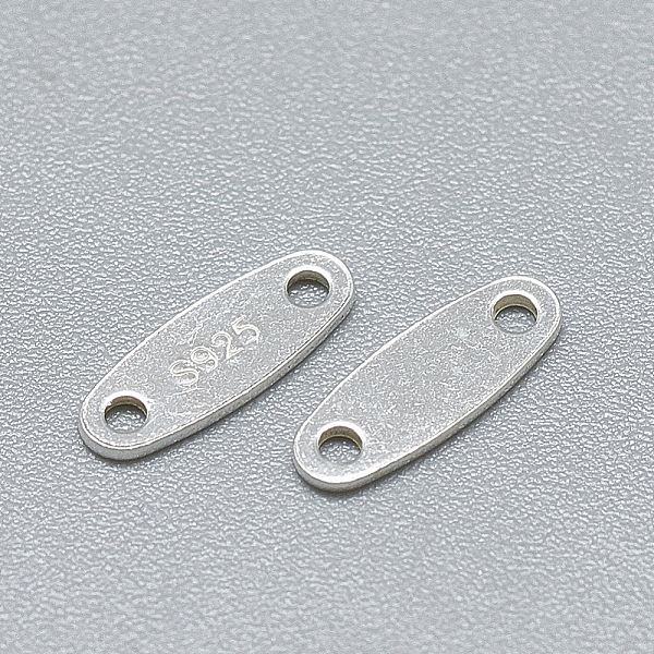 

PandaHall 925 Sterling Silver Chain Tabs, with 925 Stamp, Oval, Silver, 9x3x0.5mm, Hole: 1mm Sterling Silver Silver