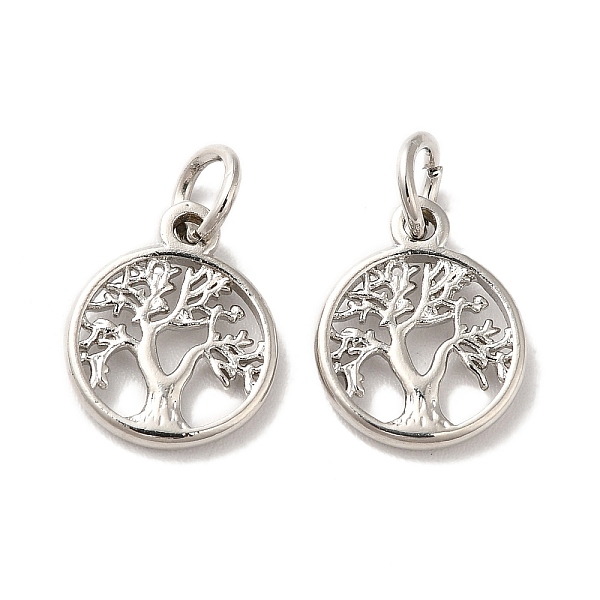 

PandaHall Brass Charms, with Jump Ring, Tree of Life Charm, Platinum, 12.5x10x1.5mm, Hole: 3.5mm Brass Tree of Life
