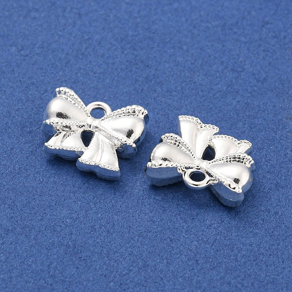 

PandaHall Rack Plating Alloy Charms, Bowknot, Silver, 11x13x4mm, Hole: 1.6mm Alloy Bowknot