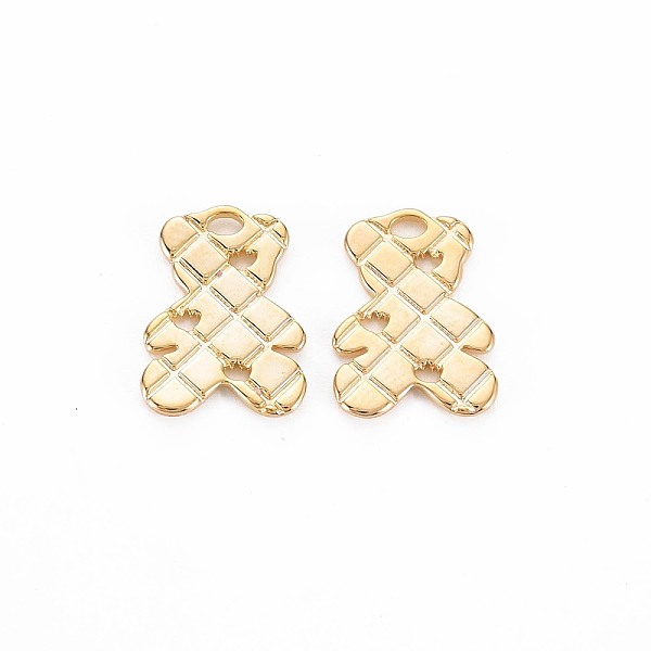 

PandaHall Brass Charms, Nickel Free, Bear, Real 18K Gold Plated, 13x9.5x1mm, Hole: 1.2mm Brass Bear