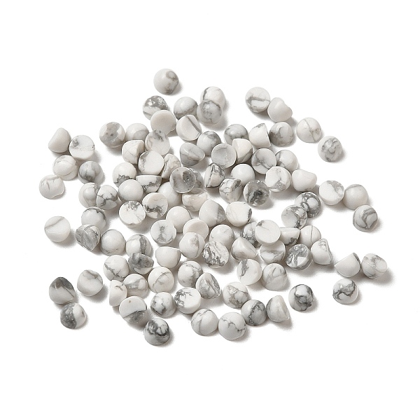 

PandaHall Natural Howlite Dome/Half Round Cabochons, 3x2mm Howlite Half Round