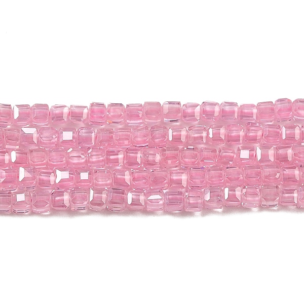 

PandaHall Cubic Zirconia Bead Strands, Faceted Square, Flamingo, 2.5x2.5x2.5mm, Hole: 0.6mm, about 159~160pcs/strand, 14.57''~14.76''..., Pink