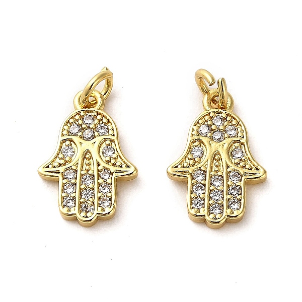 

PandaHall Rack Plating Real 18K Gold Plated Brass Pendants, with Cubic Zirconia, Long-Lasting Plated, Lead Free & Cadmium Free, Palm, Clear...