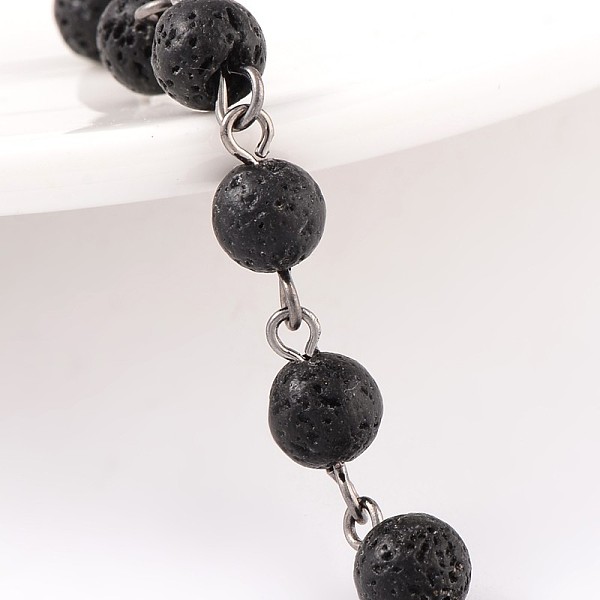 

PandaHall Handmade Gemstone Beads Chains for Necklaces Bracelets Making, with Gunmetal Tone Brass Eye Pin, Unwelded, 39.4 inch, about...