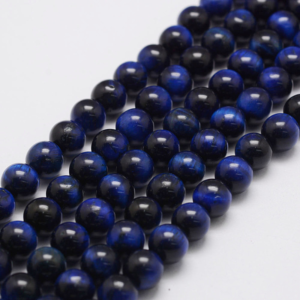 

PandaHall Natural Tiger Eye Bead Strands, Round, Dyed & Heated, Dark Blue, 10mm, Hole: 1.2mm, about 38pcs/strand, 14.9 inch~15.5 inch Tiger...