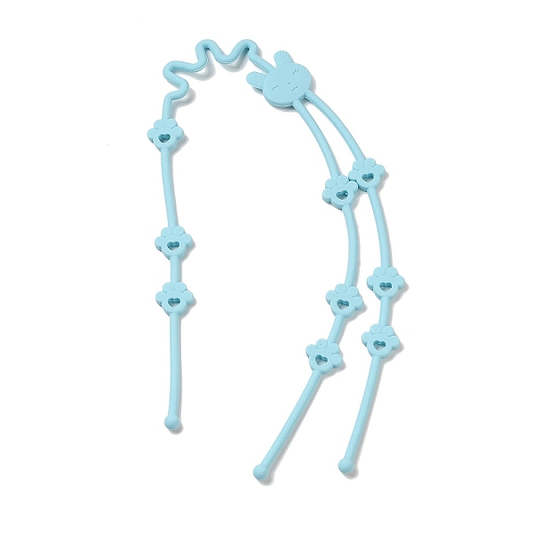 

PandaHall 2 in 1 Silicone Baby Pacifier Holder Chains, Rabbit with Paw Print Baby Teether Strap, DIY Nursing Necklace Making, Light Blue...