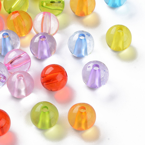 

PandaHall Transparent Acrylic Beads, Round, Mixed Color, 10x9mm, Hole: 2mm Acrylic Round Multicolor